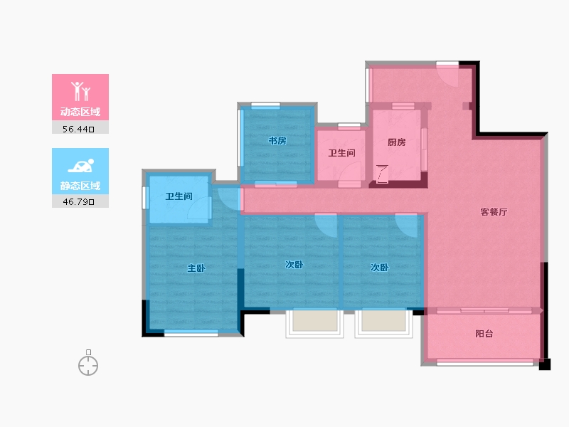 重庆-重庆市-澳海御江苑-91.28-户型库-动静分区