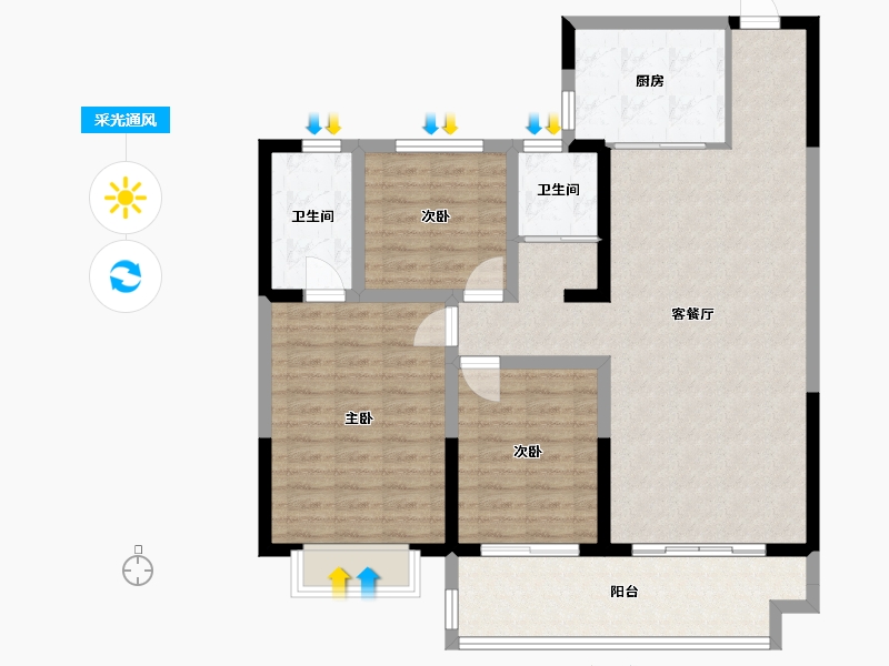 河南省-商丘市-国安城-103.50-户型库-采光通风