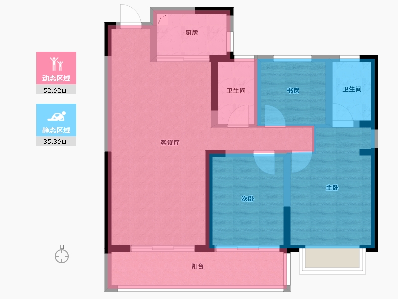 安徽省-铜陵市-金大地珑璋台-78.08-户型库-动静分区