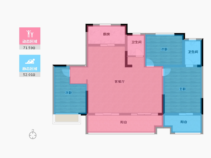 安徽省-阜阳市-徽创芬芳四季-111.00-户型库-动静分区