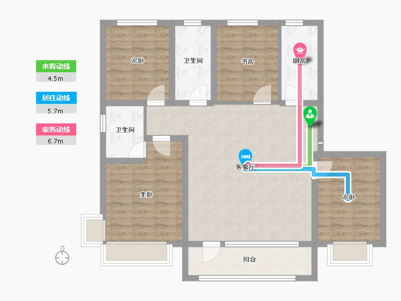 河北省-唐山市-国茂府-110.00-户型库-动静线