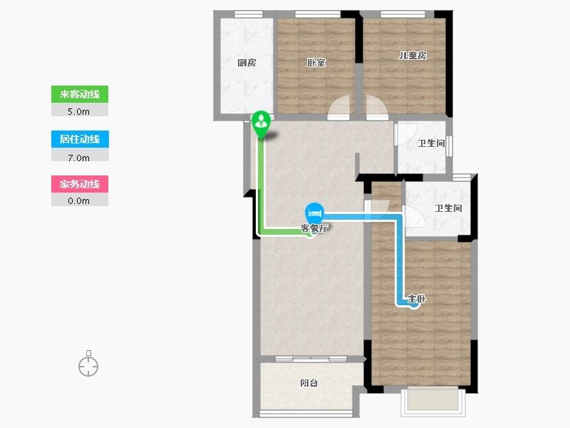 河南省-洛阳市-建业滨河珑府-94.45-户型库-动静线