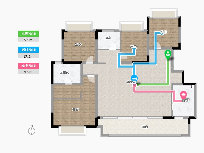 重庆-重庆市-重庆融创文旅城-144.89-户型库-动静线