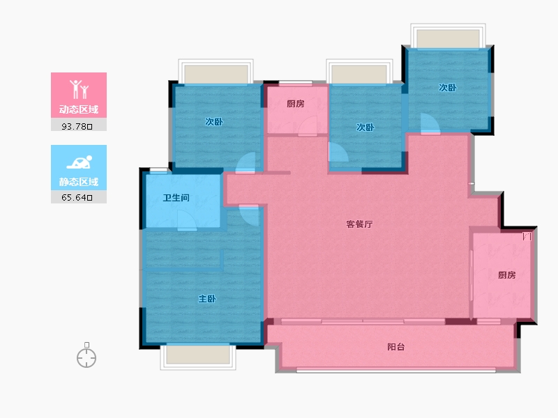 重庆-重庆市-重庆融创文旅城-144.89-户型库-动静分区