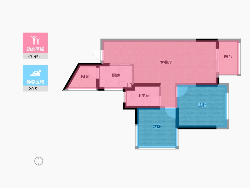 四川省-眉山市-天府玖龙郡-56.03-户型库-动静分区