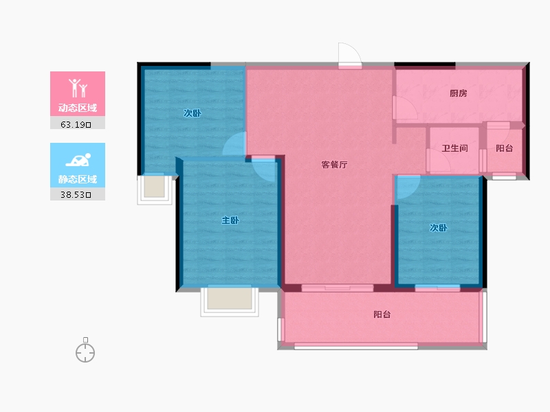 安徽省-阜阳市-颍上碧桂园-91.99-户型库-动静分区