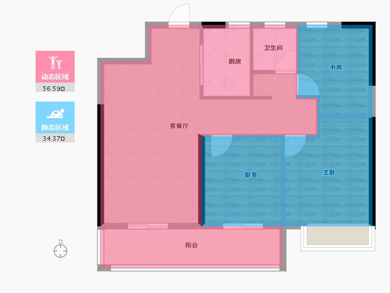 安徽省-淮北市-金鹏中国印-82.40-户型库-动静分区