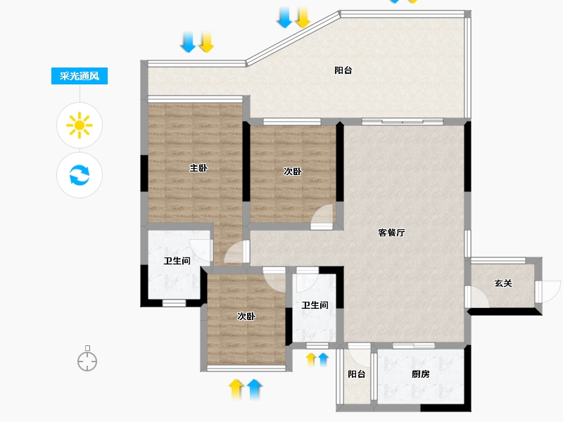 四川省-宜宾市-海上明月东院-122.77-户型库-采光通风