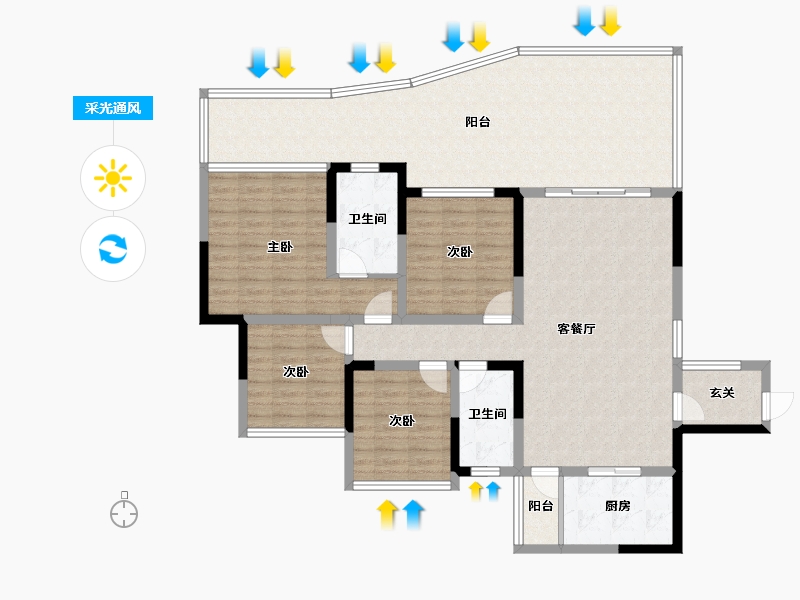 四川省-宜宾市-海上明月东院-142.00-户型库-采光通风