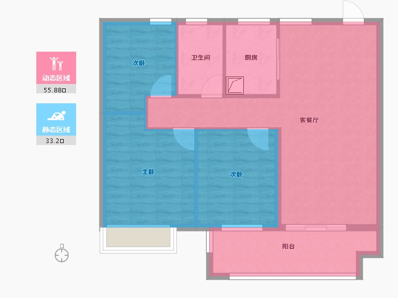 江苏省-镇江市-中海·时代都会-80.15-户型库-动静分区