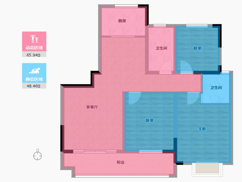 江苏省-盐城市-港利福园-102.41-户型库-动静分区