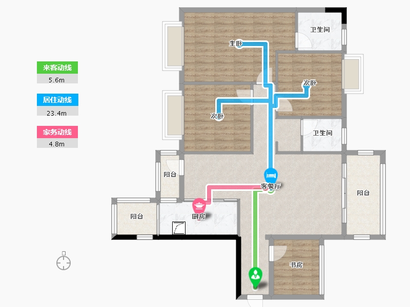 广西壮族自治区-南宁市-锦绣园-110.00-户型库-动静线