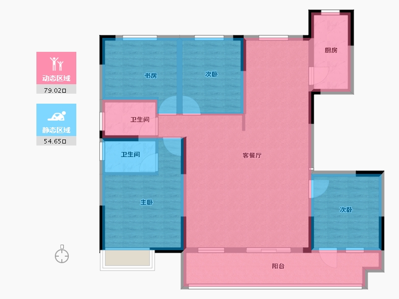 山东省-菏泽市-华鹏麟珑印-120.00-户型库-动静分区