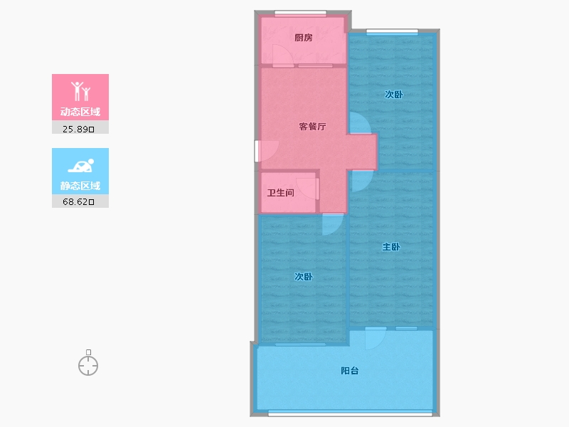 天津-天津市-学湖里小区-85.30-户型库-动静分区