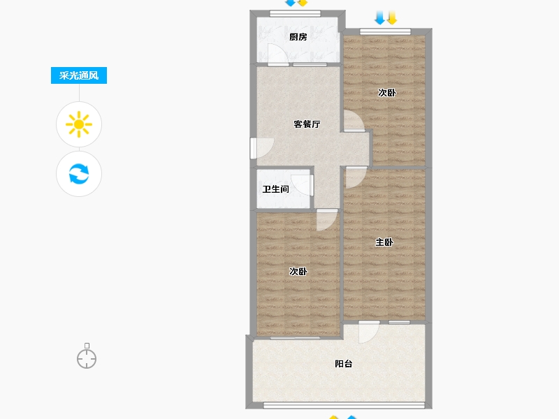 天津-天津市-学湖里小区-85.30-户型库-采光通风