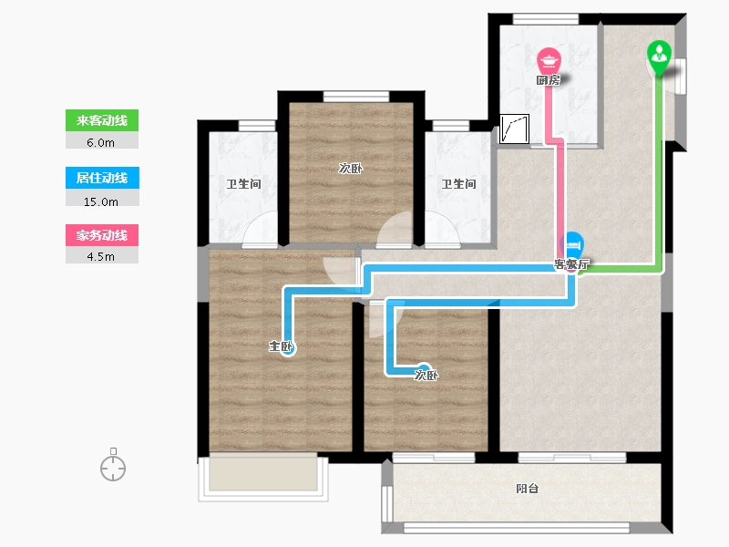 江苏省-镇江市-绿地·翠园-85.52-户型库-动静线