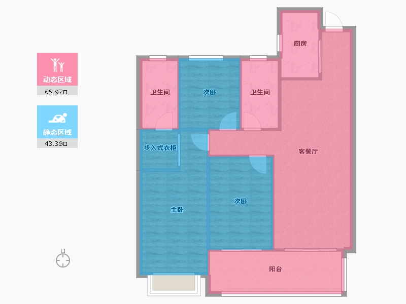 湖北省-武汉市-泛悦城-105.00-户型库-动静分区