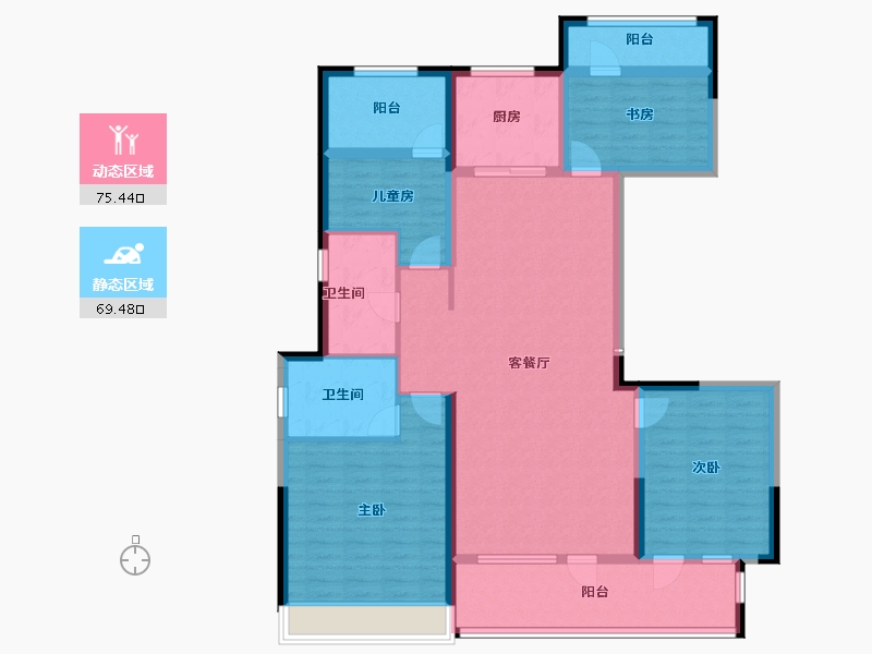 山东省-烟台市-中南熙悦-130.00-户型库-动静分区