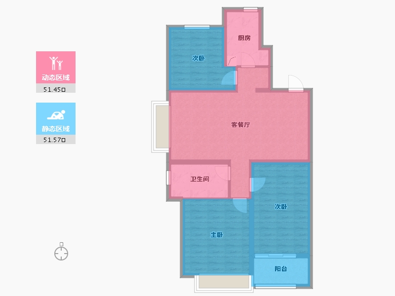 山东省-青岛市-海信观澜住宅-92.00-户型库-动静分区