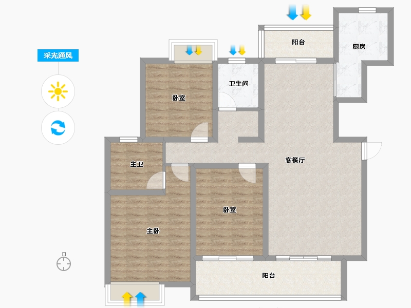 四川省-成都市-城投润城-111.53-户型库-采光通风