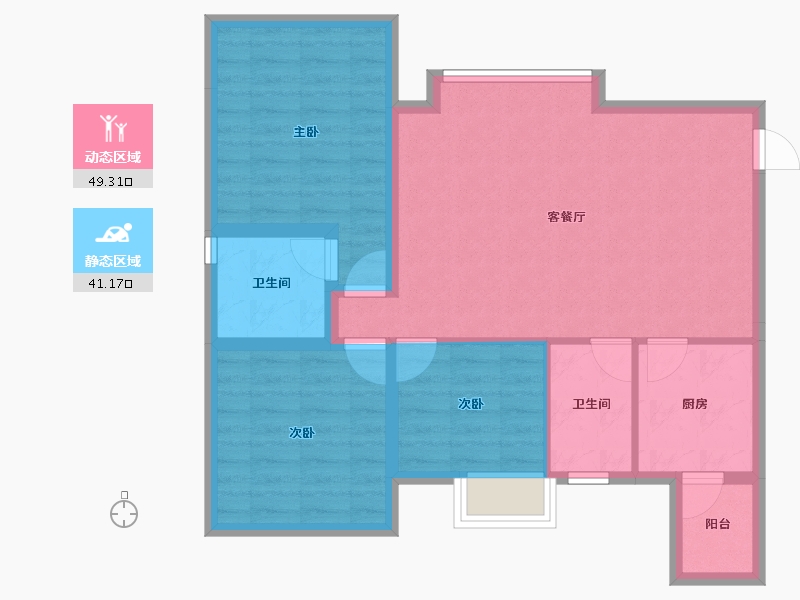 山东省-济南市-甜城国际社区-81.04-户型库-动静分区