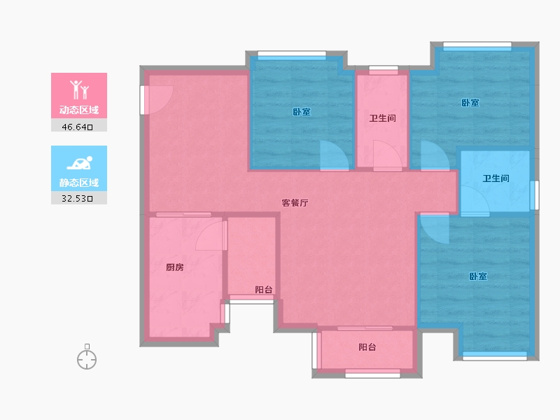 广东省-广州市-凯德新玥-71.31-户型库-动静分区