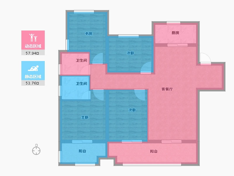 安徽省-淮北市-濉溪龙记檀府-99.20-户型库-动静分区