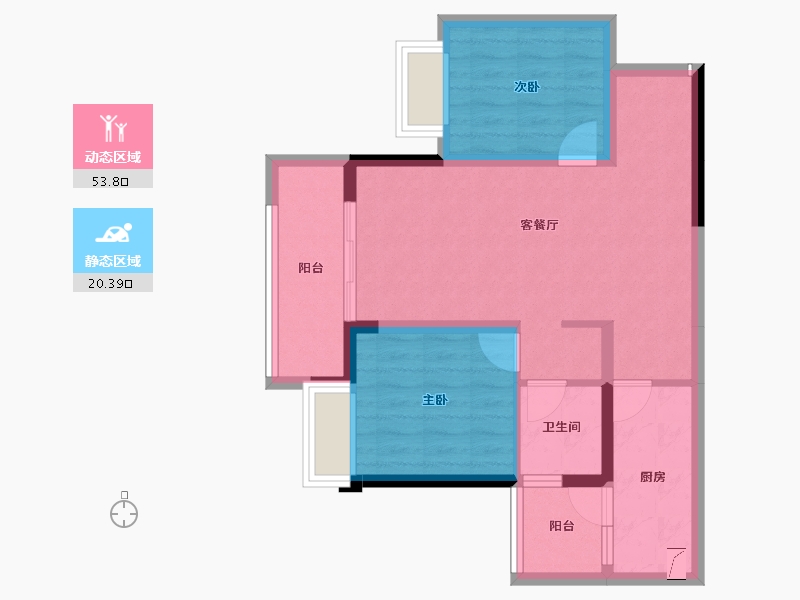 重庆-重庆市-重庆融创文旅城-65.31-户型库-动静分区