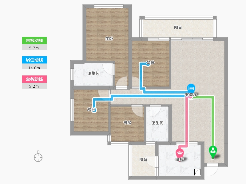 四川省-眉山市-滨江睿城-93.58-户型库-动静线