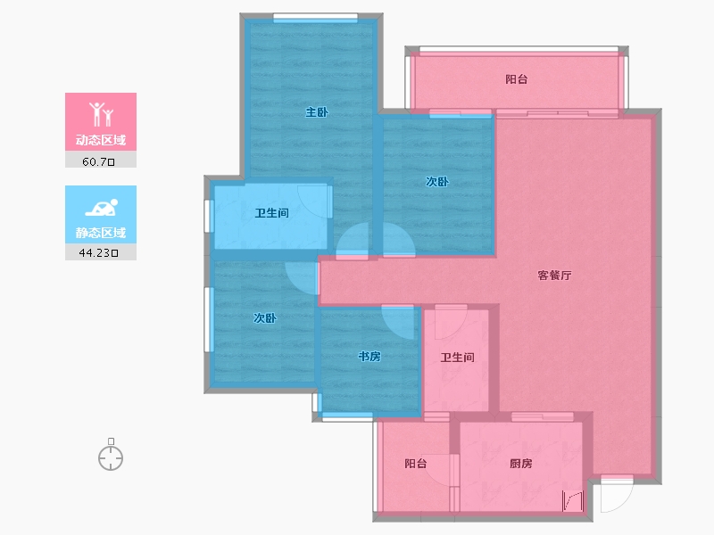 四川省-眉山市-滨江睿城-93.58-户型库-动静分区