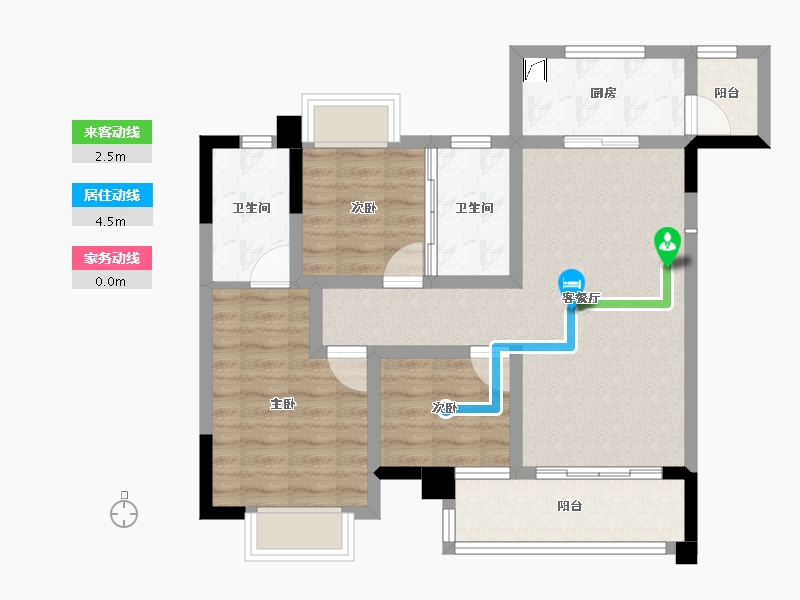 重庆-重庆市-重庆融创文旅城-72.54-户型库-动静线