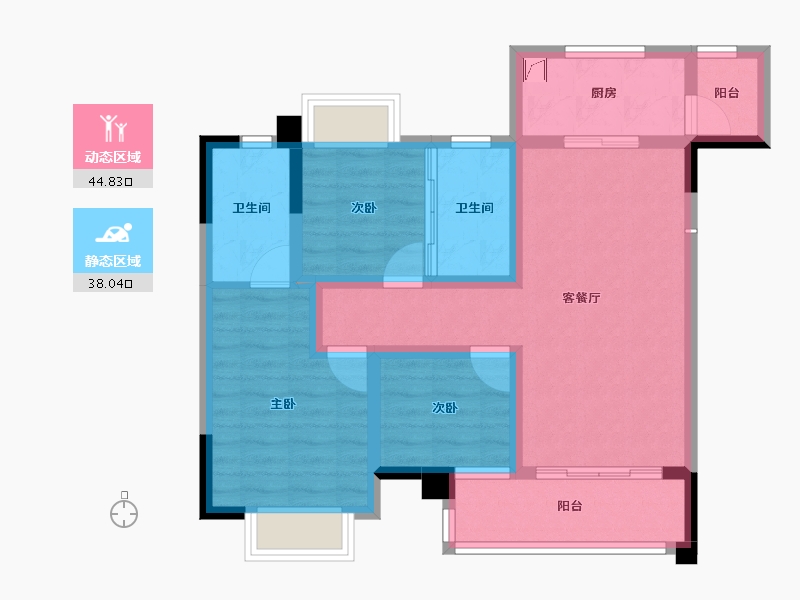 重庆-重庆市-重庆融创文旅城-72.54-户型库-动静分区