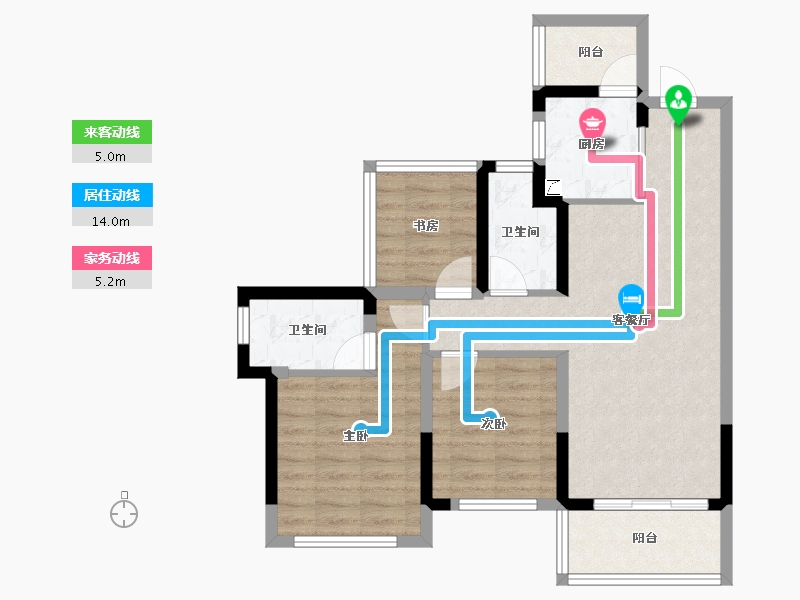 四川省-眉山市-天府玖龙郡-72.50-户型库-动静线