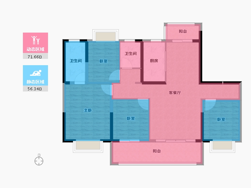 江苏省-盐城市-大丰雍锦府-115.20-户型库-动静分区