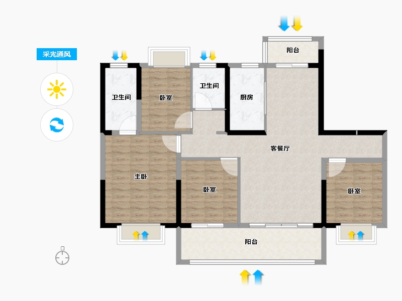 江苏省-盐城市-大丰雍锦府-115.20-户型库-采光通风