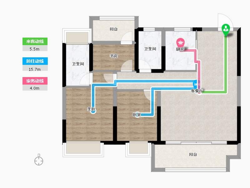 江苏省-盐城市-新城云图时光-89.60-户型库-动静线