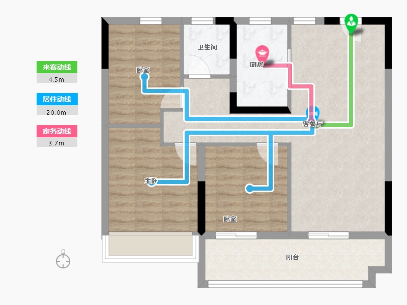 安徽省-淮北市-濉溪碧桂园-80.00-户型库-动静线