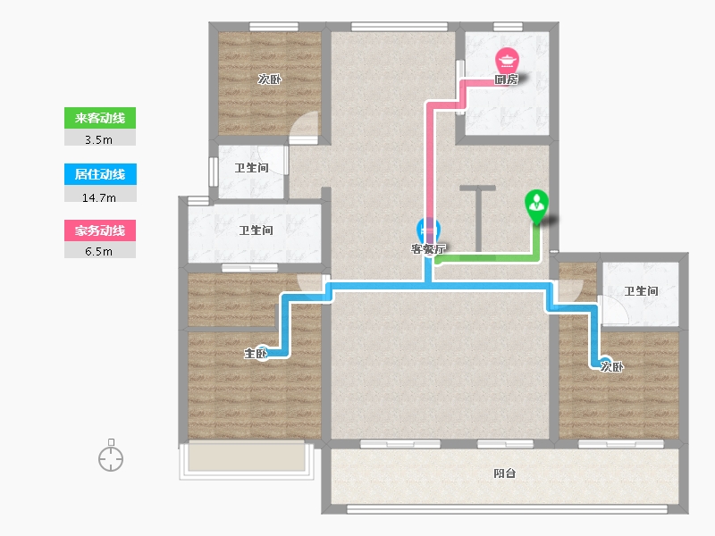 山东省-烟台市-滨湖万丽-128.14-户型库-动静线