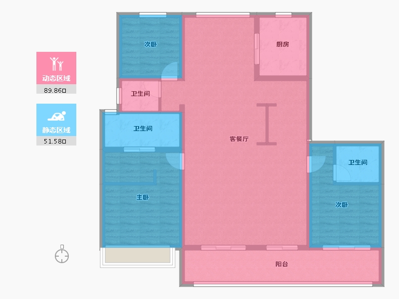 山东省-烟台市-滨湖万丽-128.14-户型库-动静分区