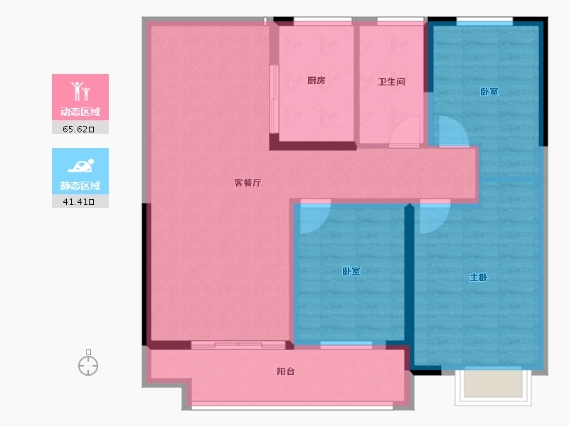 江苏省-盐城市-港利福园-96.00-户型库-动静分区