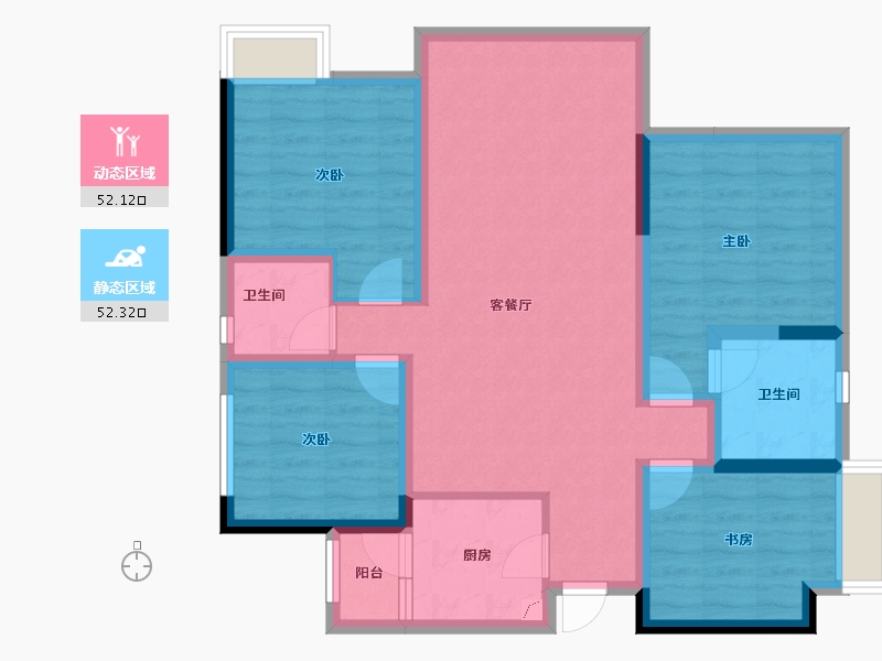 山东省-济南市-甜城国际社区-92.23-户型库-动静分区