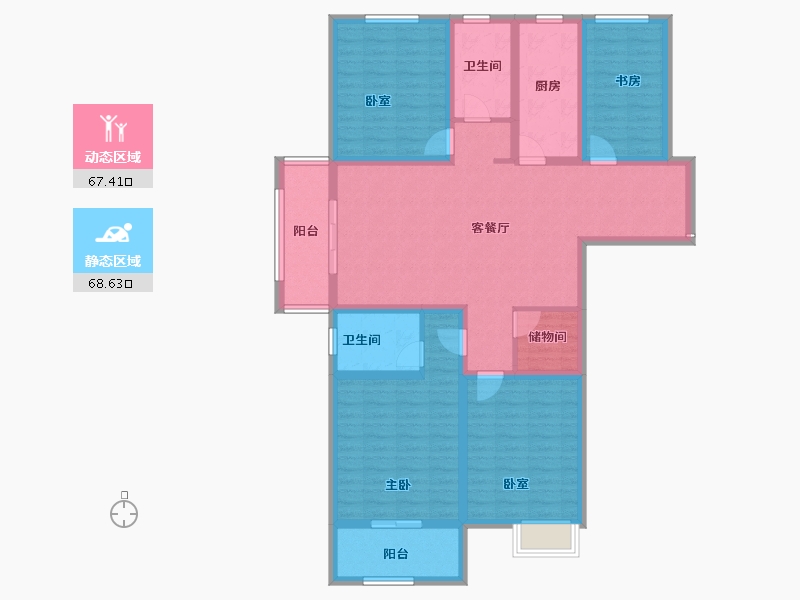 安徽省-淮北市-状元府邸-120.70-户型库-动静分区