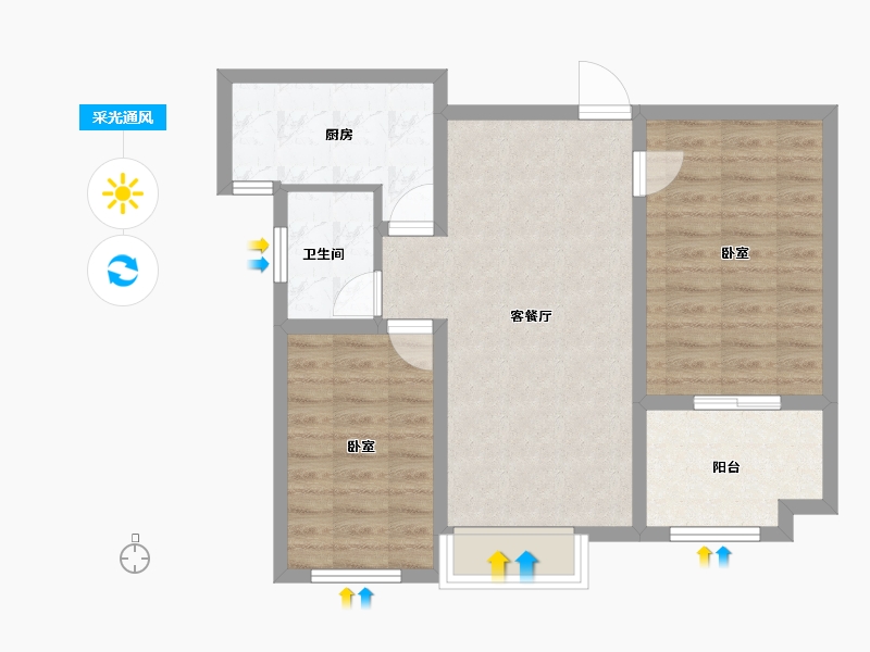 江苏省-盐城市-学府名苑-68.68-户型库-采光通风