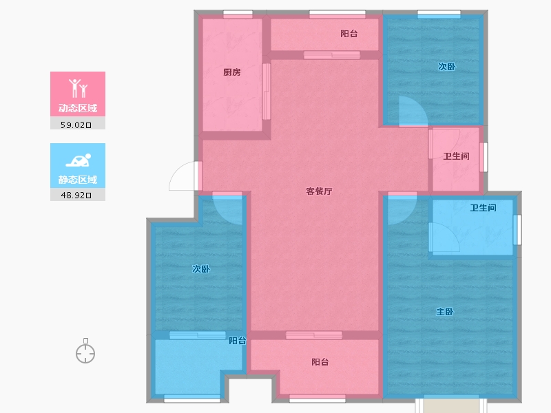 安徽省-淮北市-状元府邸-96.00-户型库-动静分区