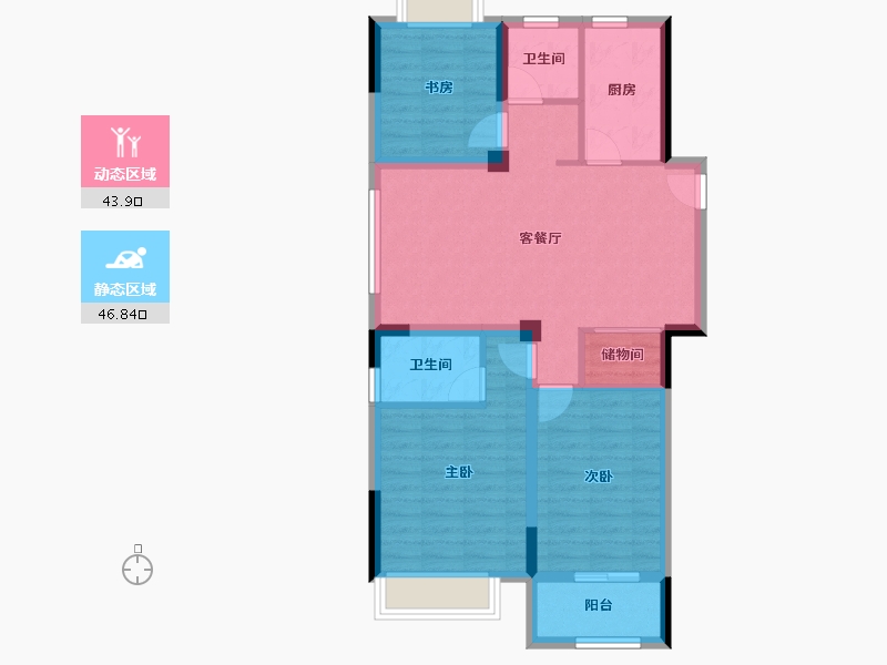 安徽省-淮北市-傲景观澜-80.75-户型库-动静分区