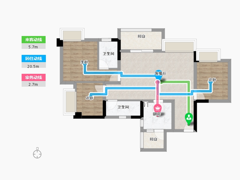 重庆-重庆市-重庆融创文旅城-72.91-户型库-动静线