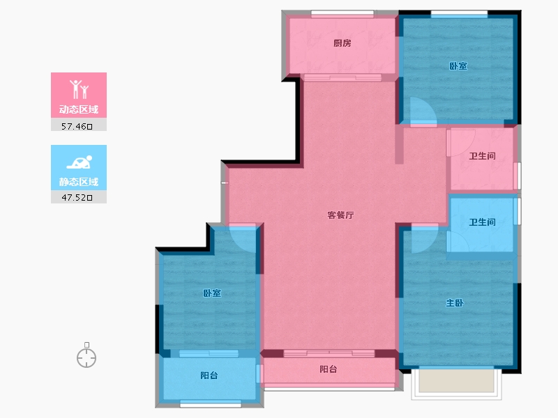 山东省-淄博市-城南壹号-93.60-户型库-动静分区