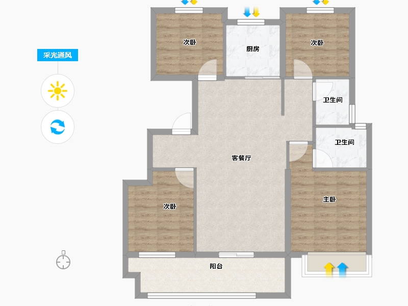 安徽省-淮北市-金鹏中国印-95.20-户型库-采光通风