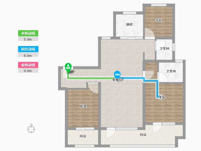 山东省-淄博市-淄博融创滨江壹号-102.40-户型库-动静线