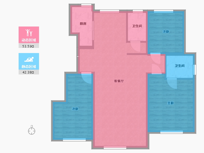 内蒙古自治区-通辽市-嘉和汇景湾-96.00-户型库-动静分区